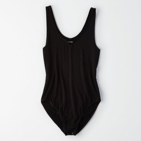 American Eagle Outfitters Tops - Black Notch Neck Bodysuit